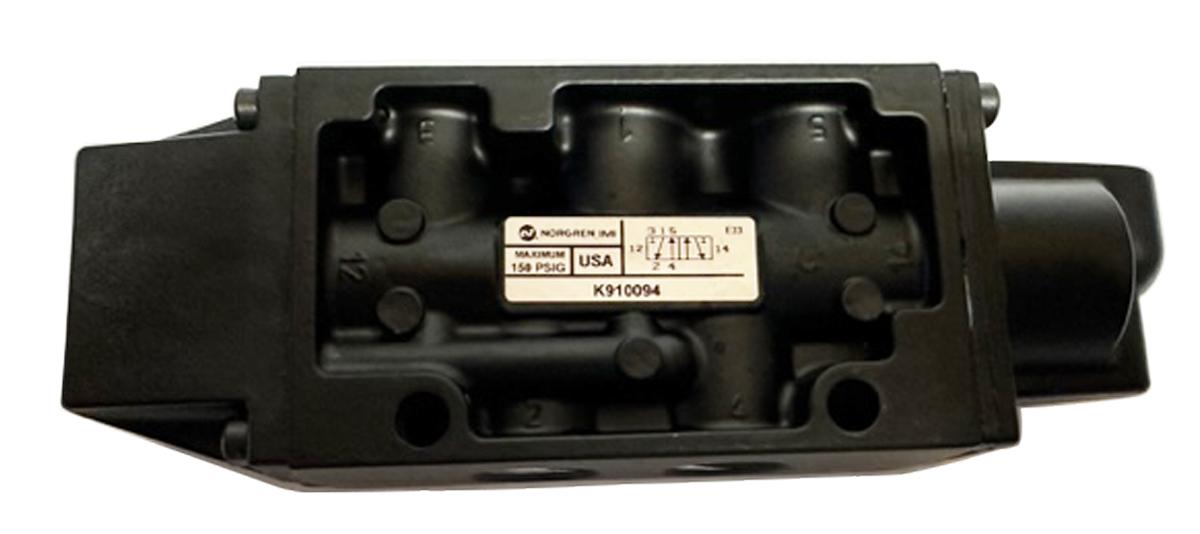 NORK910094 Norgren Nugget 200 Series 5/2, actionné manuellement/ électrique , retour par ressort de rappel,, 3/8" NPT 12VDC